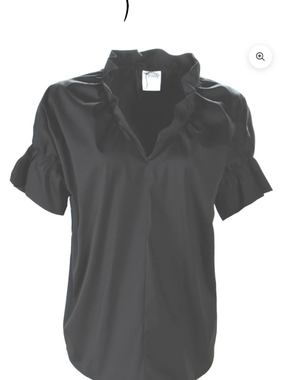 Finley Crosby, black ruffle sleeve blouse, XS - Picture 2 of 5
